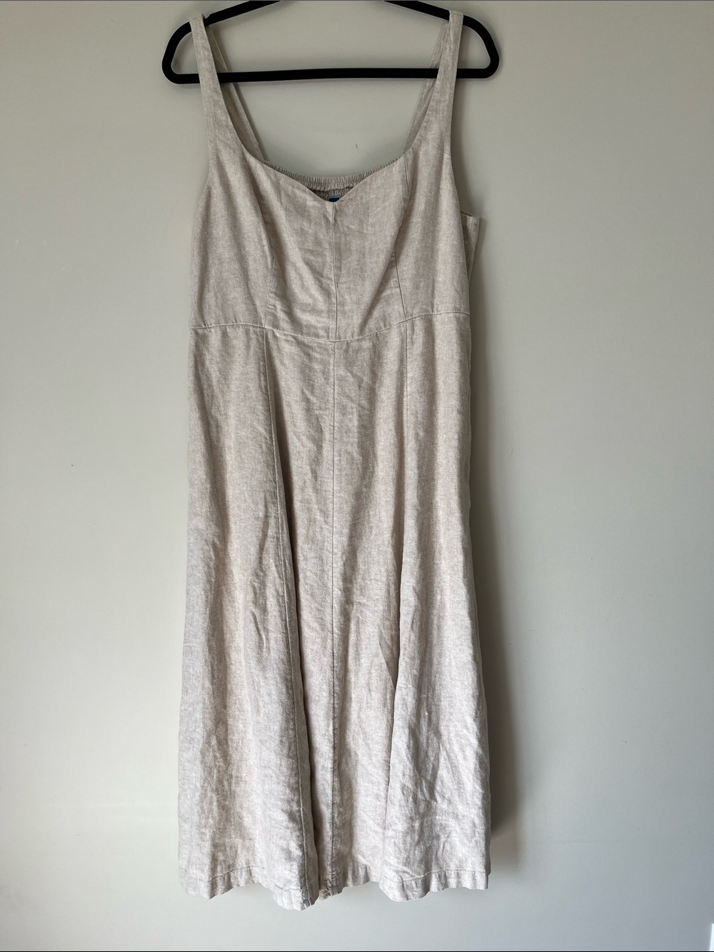 Old Navy Linen Fit And Flare Sleeveless Midi Dress In Flax Size Large - Picture 2 of 7